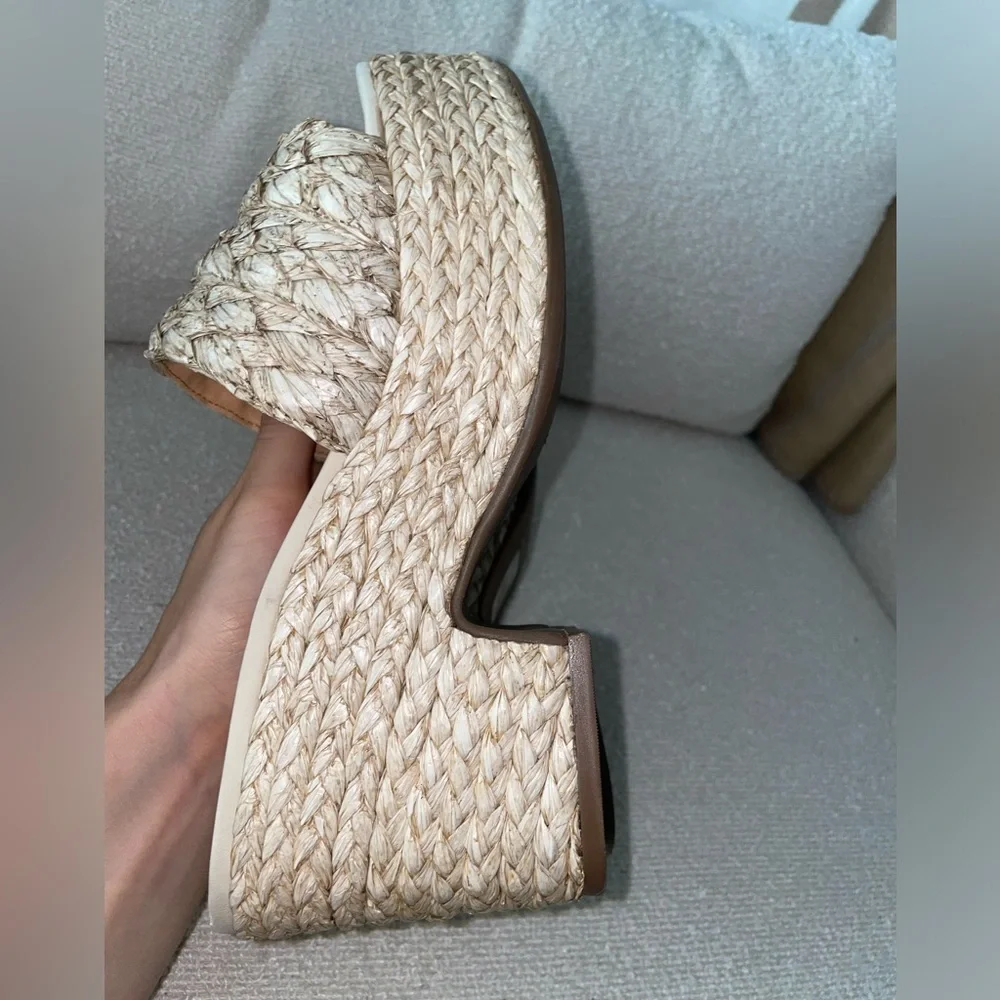 Revolve Raye‎ Gable Wedge Raffia Platform Sandal